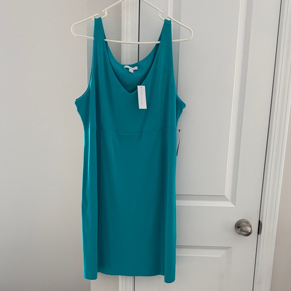 New York & Company Turquoise Sleeveless Mini Dress